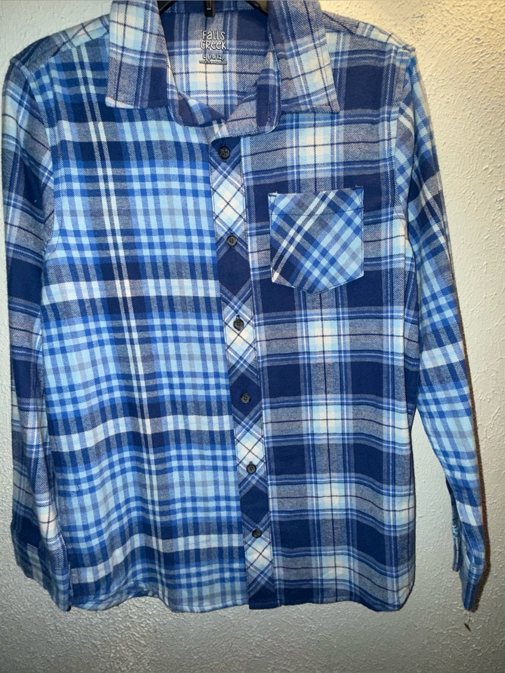 Falls Creek Girl’s Blue Plaid Flannel Shirt
